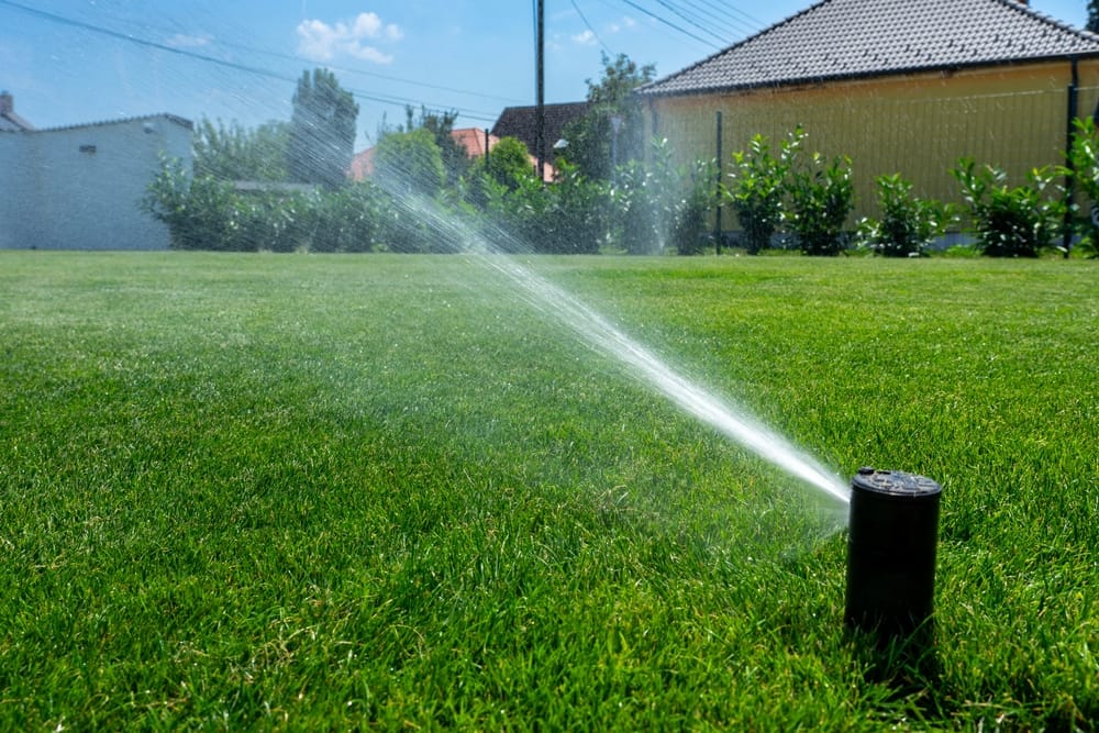 Advantages of controlled watering with a sprinkler system.