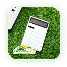 Green Top Lawn Care’s request-a-quote page for lawn care cost estimates.